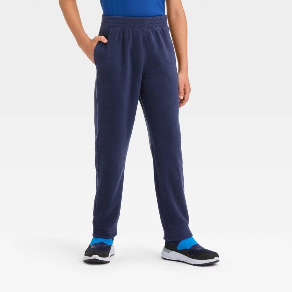 NEW! Boys' Microfleece Joggers Workout Sweatpants, Dark Blue - All in Motion